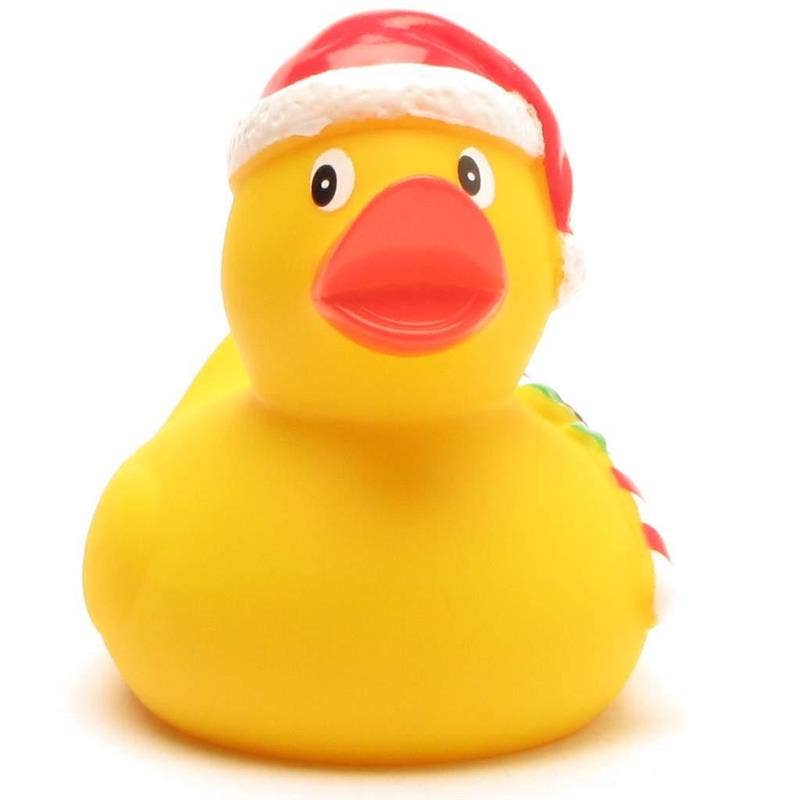 Duckshop Santa Claus with Candy Cane Rubber Duck