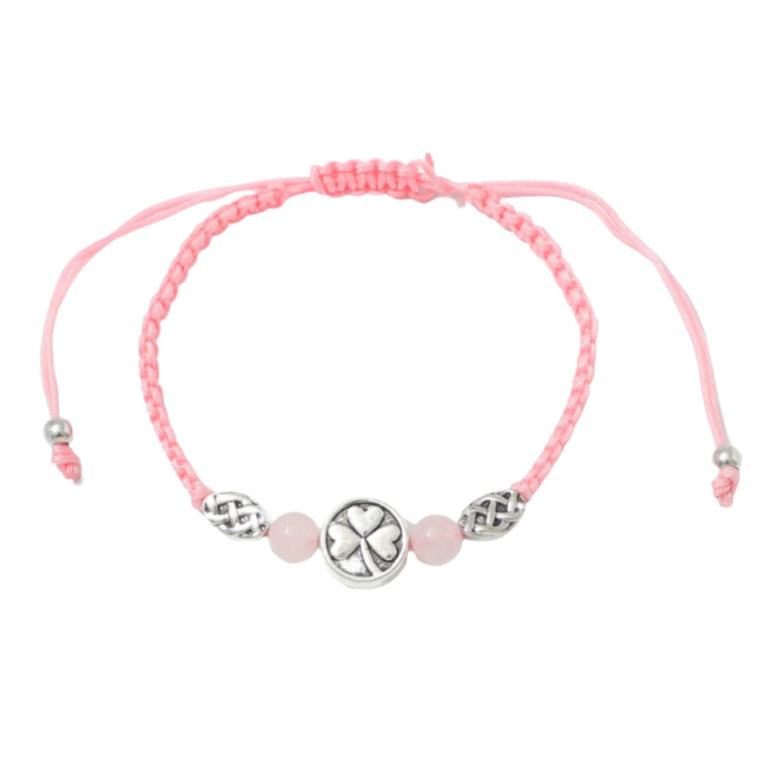 Celtic Ore Shamrock Rose Quartz Bracelet
