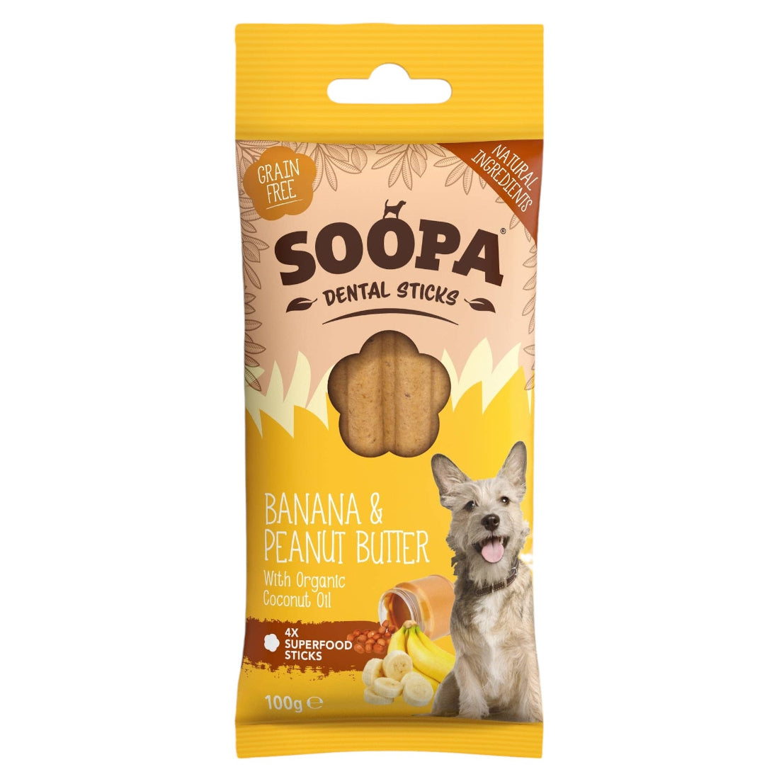 Banana & Peanut Butter Dog Dental Sticks