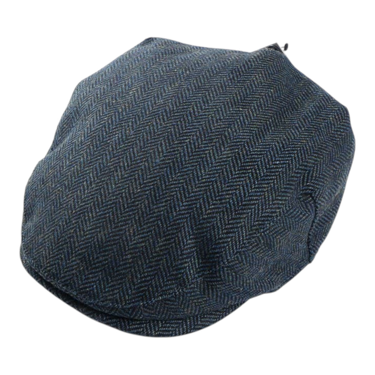 Connemara Country blue herringbone tweed flat cap with traditional Irish design