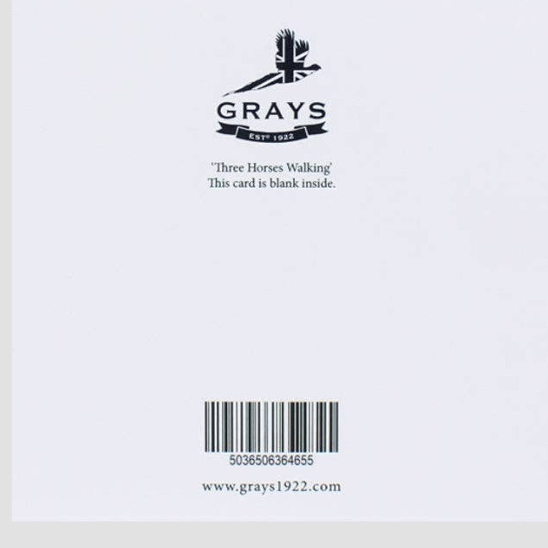Grays 1922 Three Horses Walking Blank Equestrian Horse Themed Card