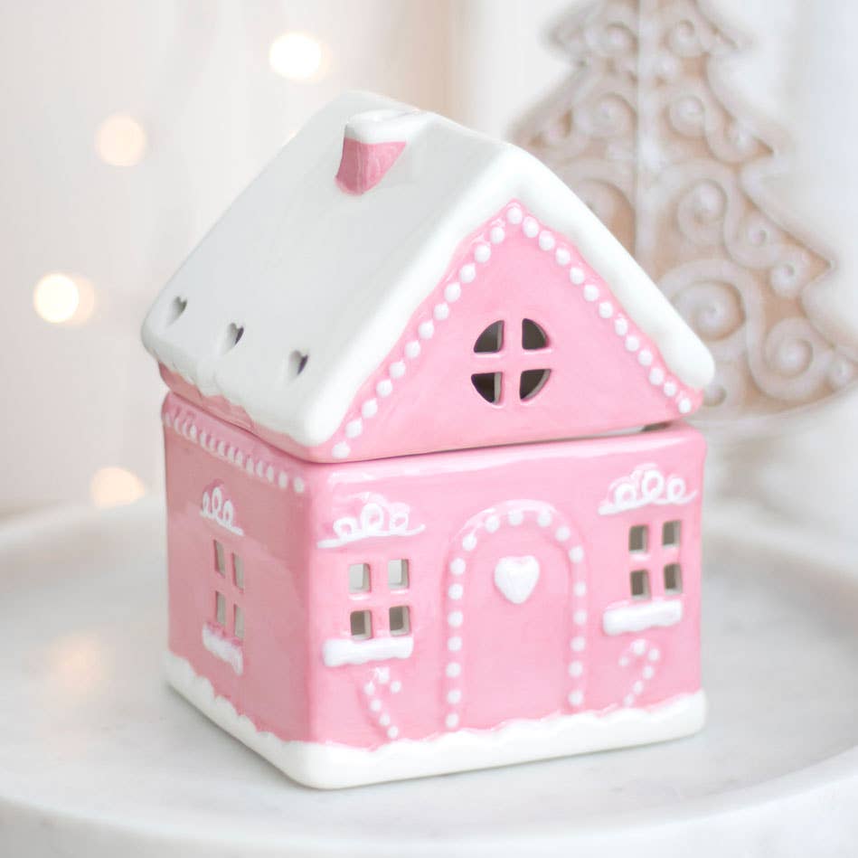 Something Different Pink Gingerbread House Oil Burner