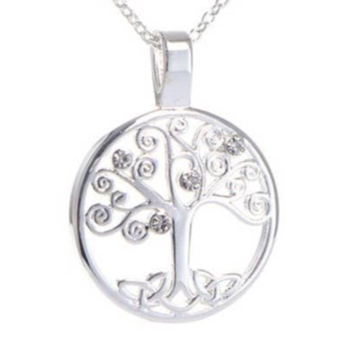 Celtic Ore Tree of Life Clear Stone Pendant