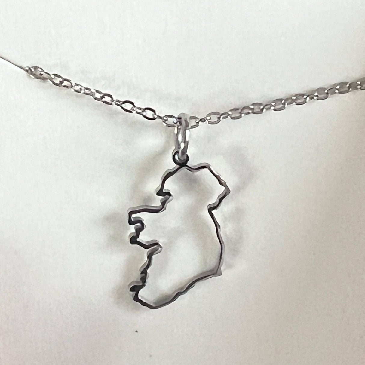 CastleKnock Designs Ireland Map Silver Transparent Necklace