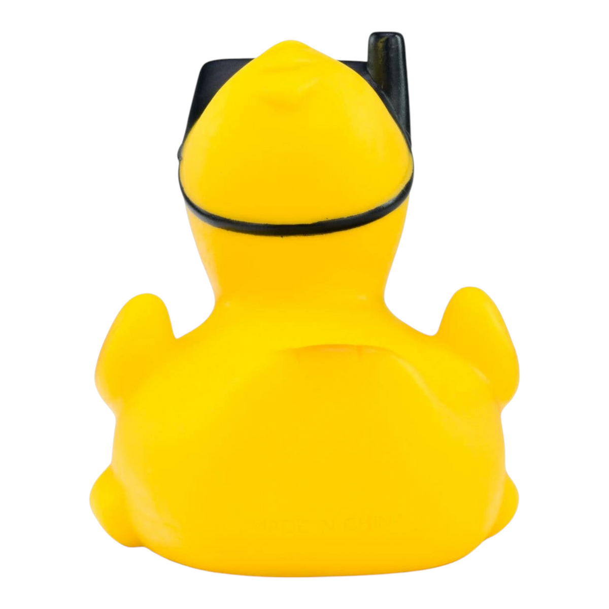 Connemara Country Tina Diver rubber duck seen from the back wearing black diving goggles and a snorkel
