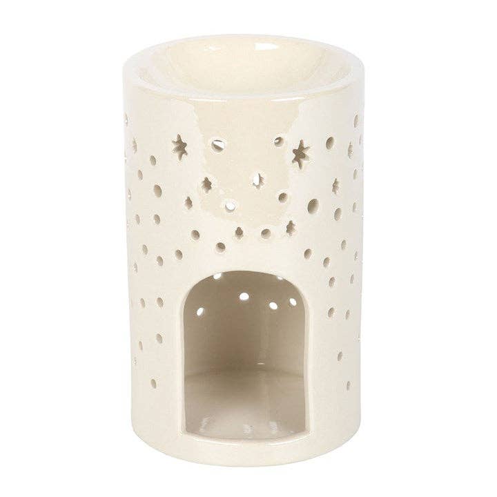 Something Different Iridescent White Moon Pillar Oil Burner