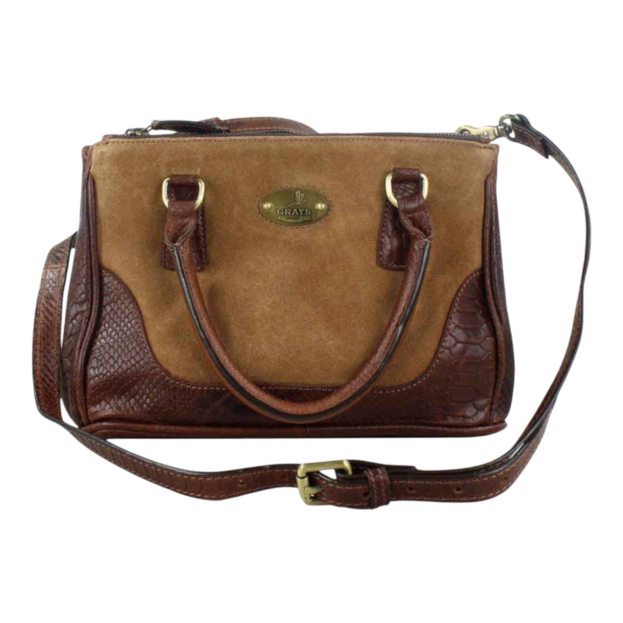 Grays 1922 Jodie Handbag in Croc Leather with Suede