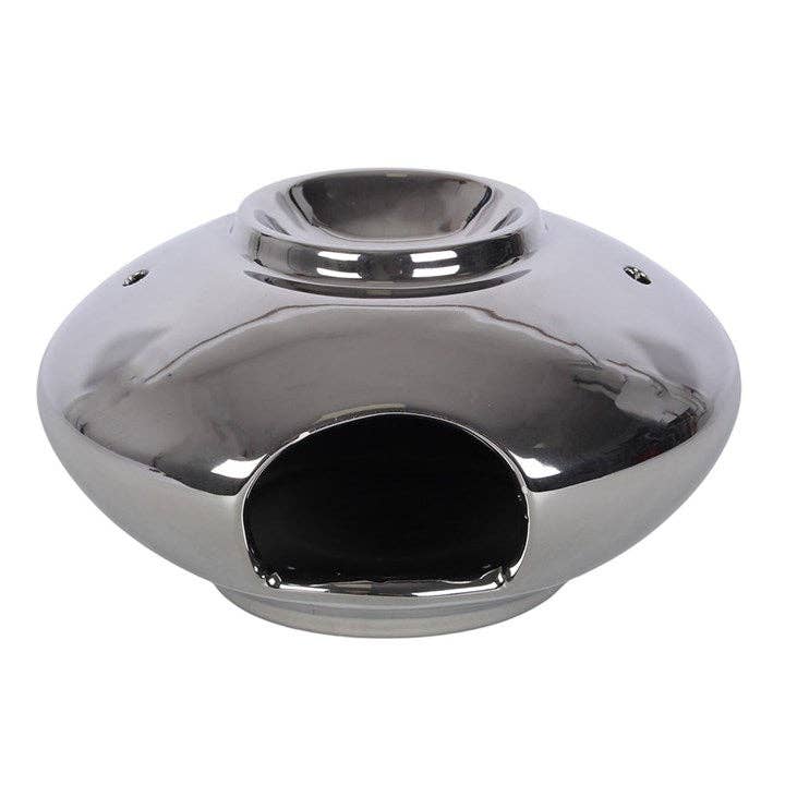 Something Different Oval Silver Metallic Wax Warmer