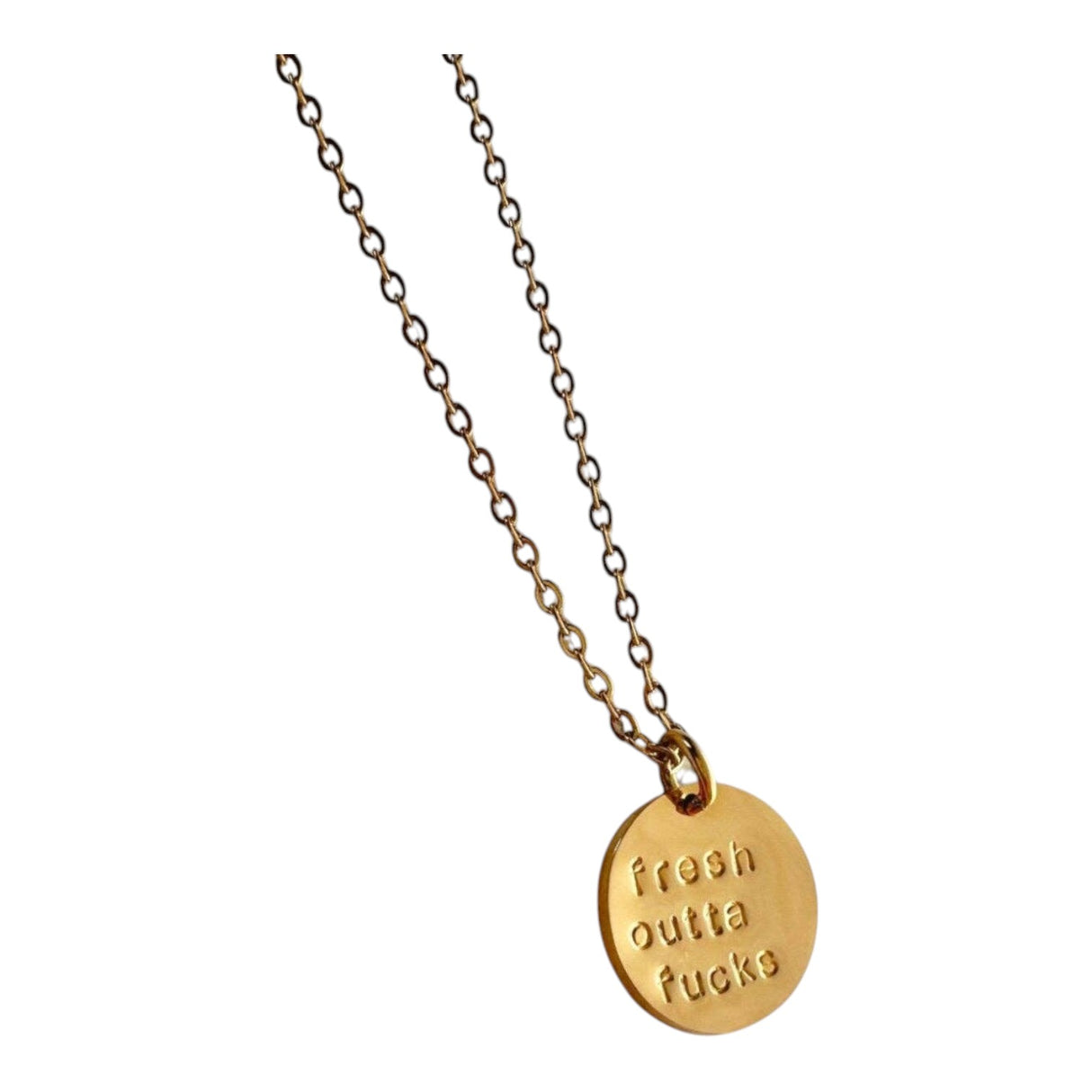 Rudies and Co Fresh Outta F**ks Disc Necklace