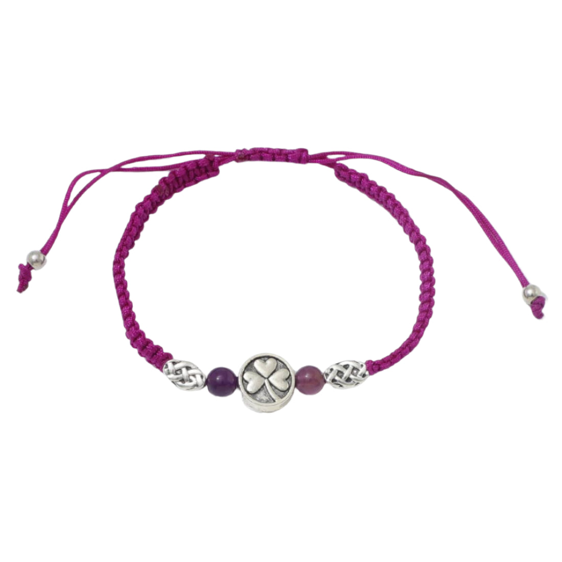 Celtic Ore Shamrock Amethyst Bracelet