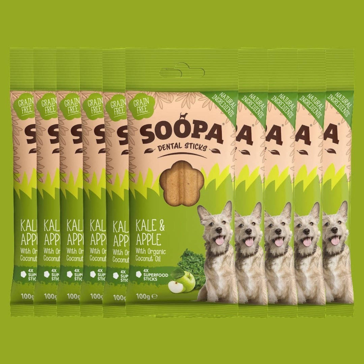Soopa Kale & Apple Dog Dental Sticks