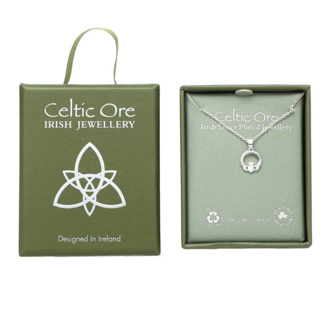 Celtic Ore Plain Claddagh Necklace