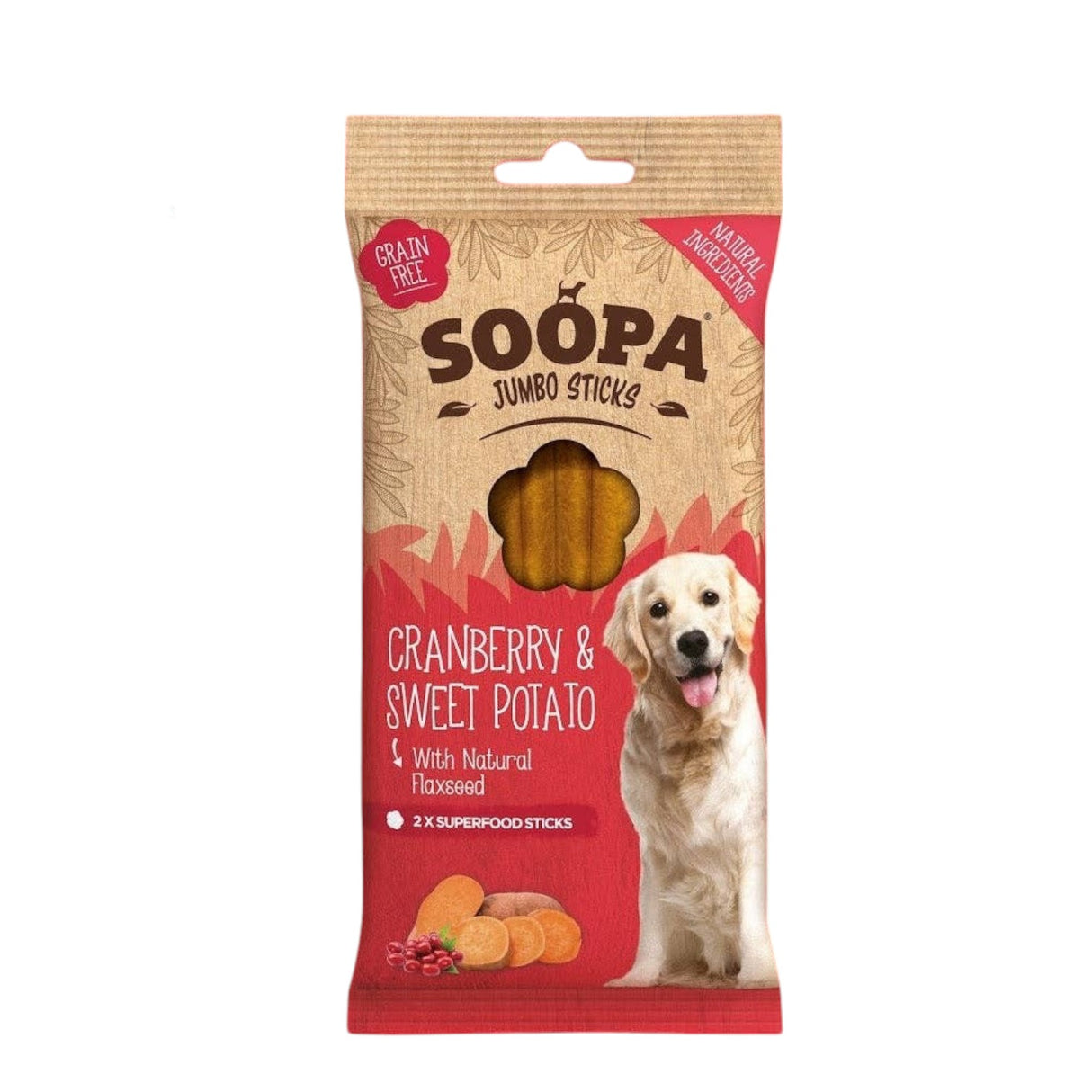 Soopa Cranberry & Sweet Potato Jumbo Dog Dental Sticks
