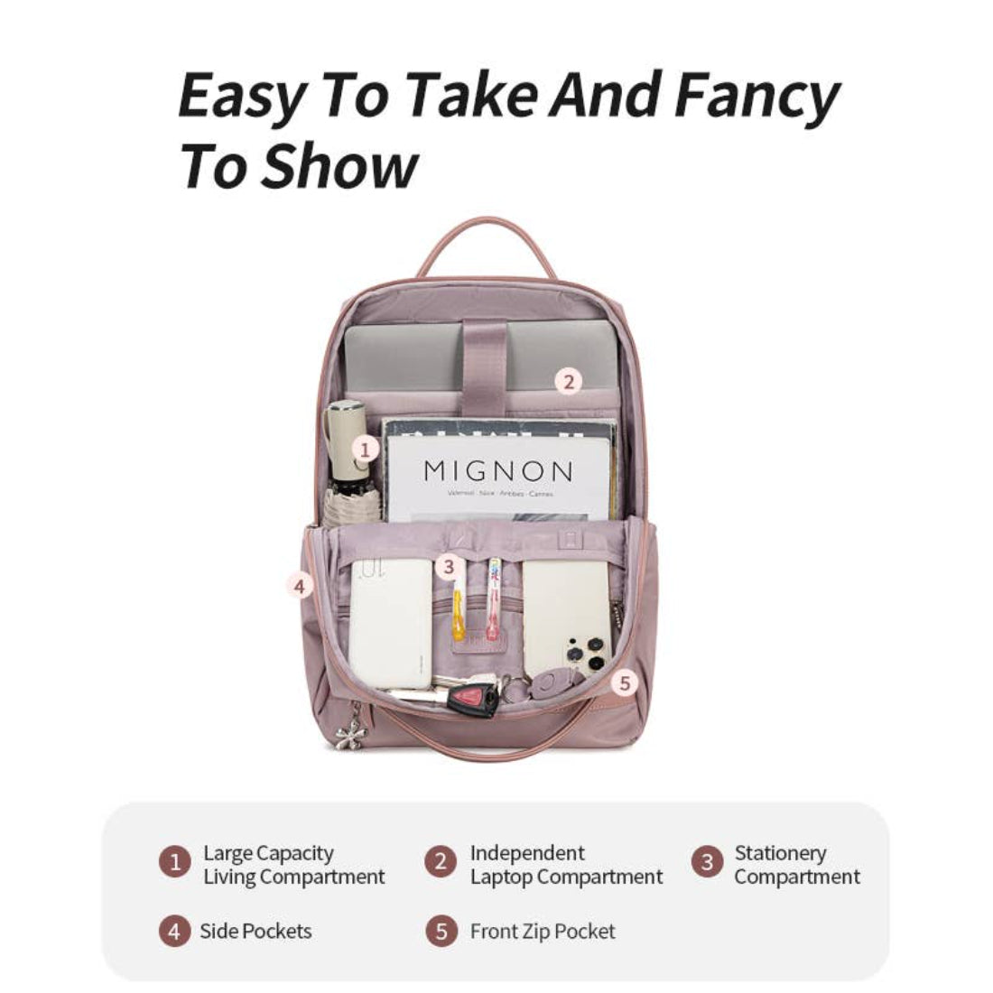 Marina Galanti Medium Backpack - Pink/Beige