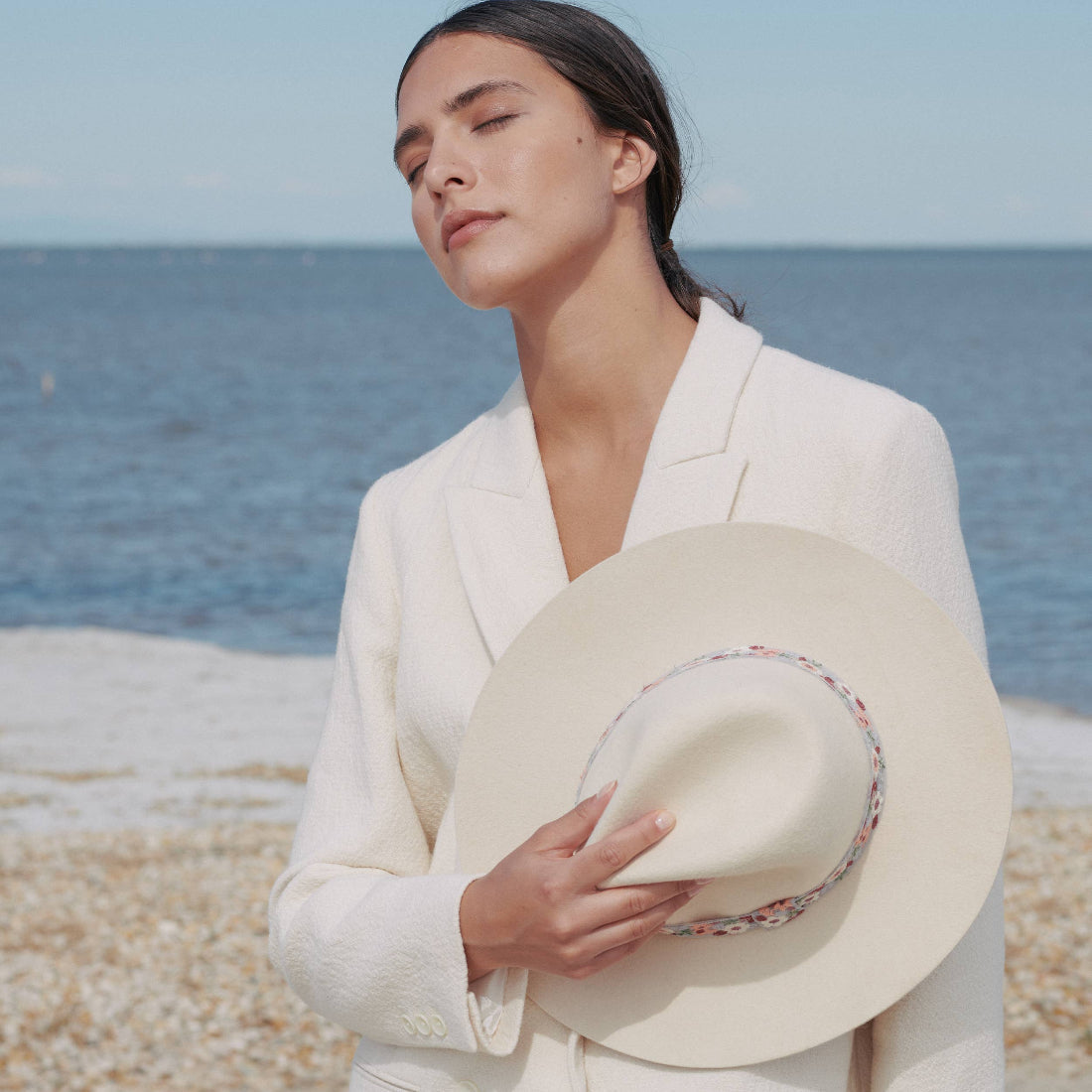 Maradji Jim Felt Hat Mottled Flower Trim