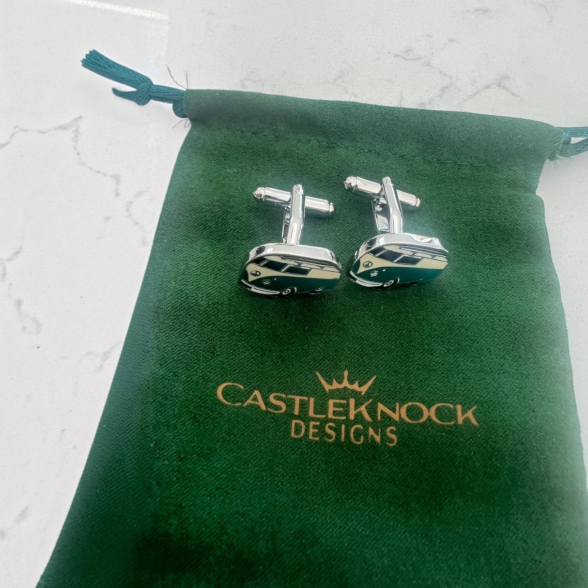 CastleKnock Designs Camper Van Cufflinks