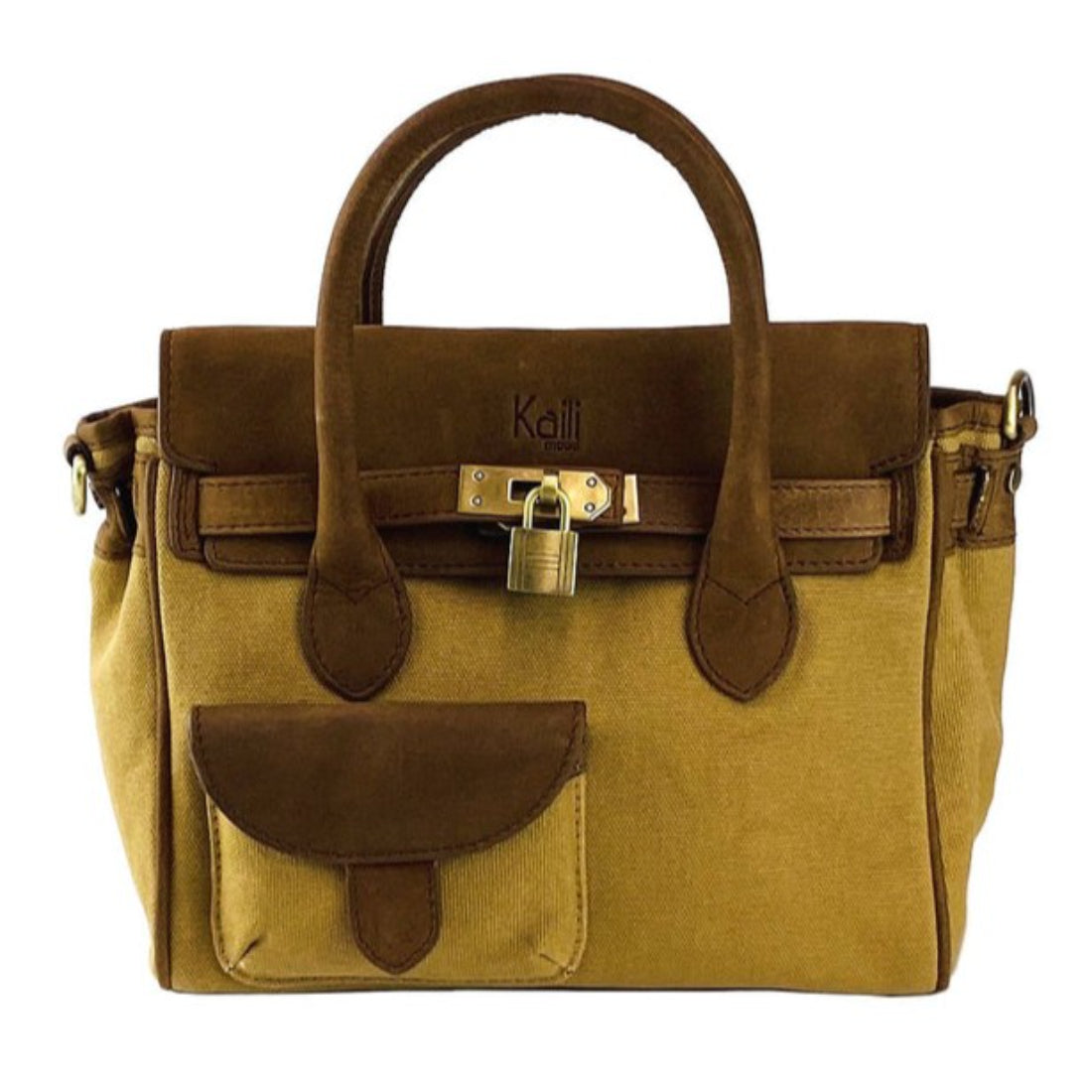 RB Italy Mini Handbag in Canvas/Leather - Hazelnut