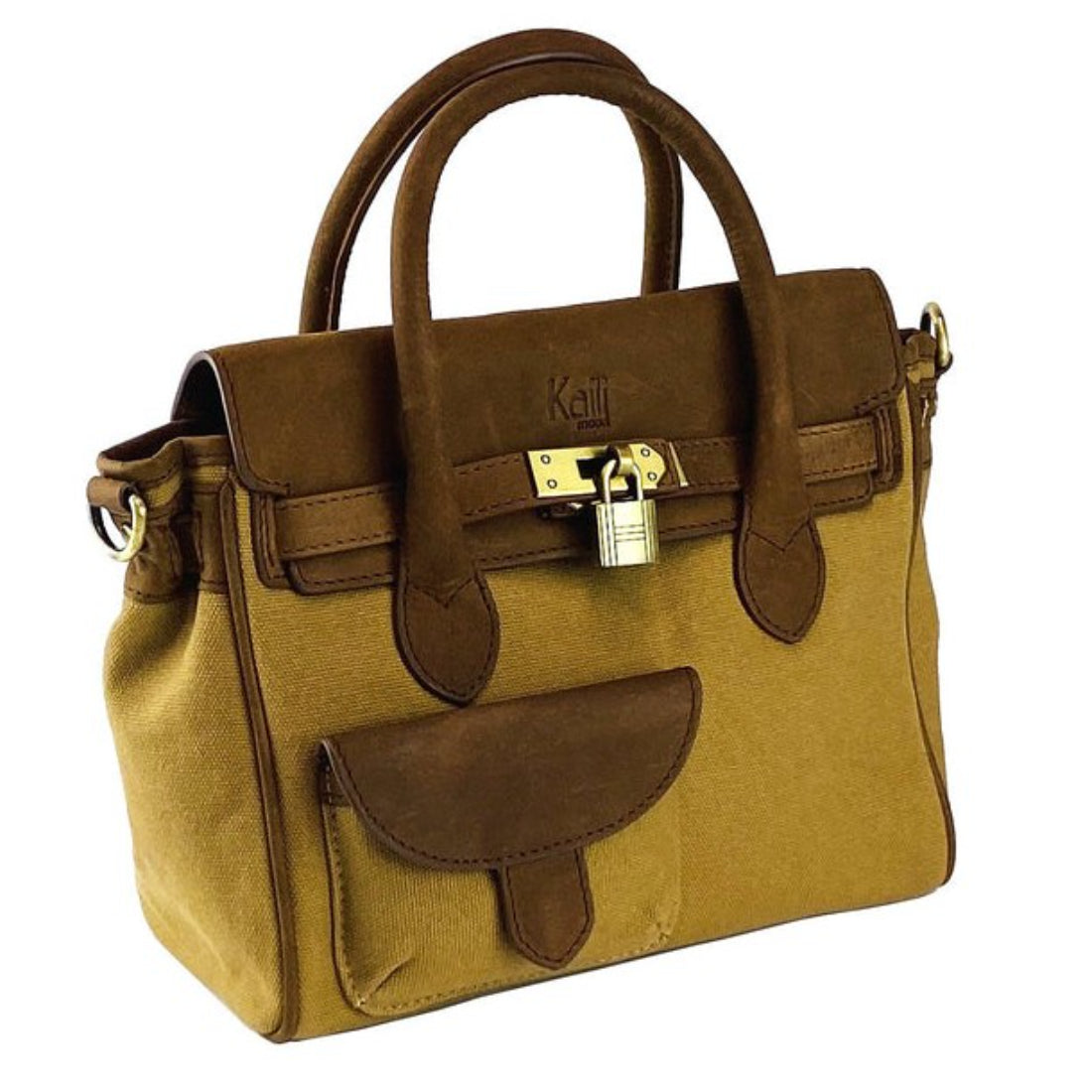 RB Italy Mini Handbag in Canvas/Leather - Hazelnut