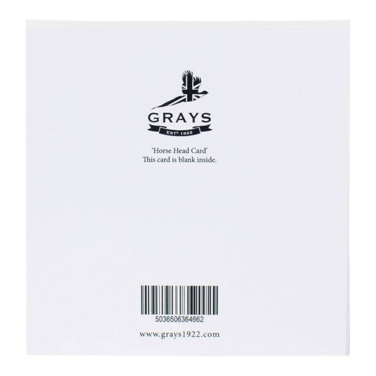 Grays 1922 Horse Head Blank Equestrian Horse Themed Card