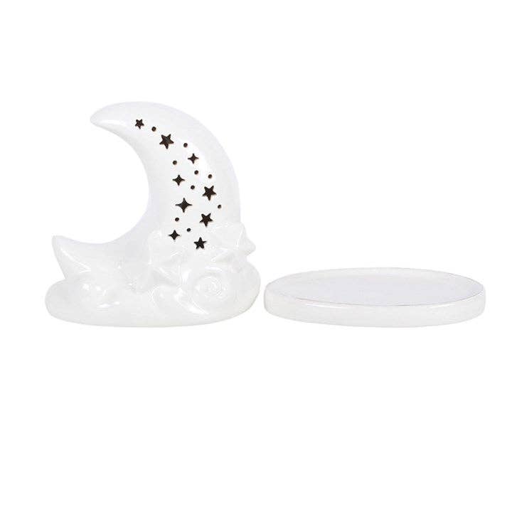 Something Different White Pastel Skies Moon Incense Cone Holder