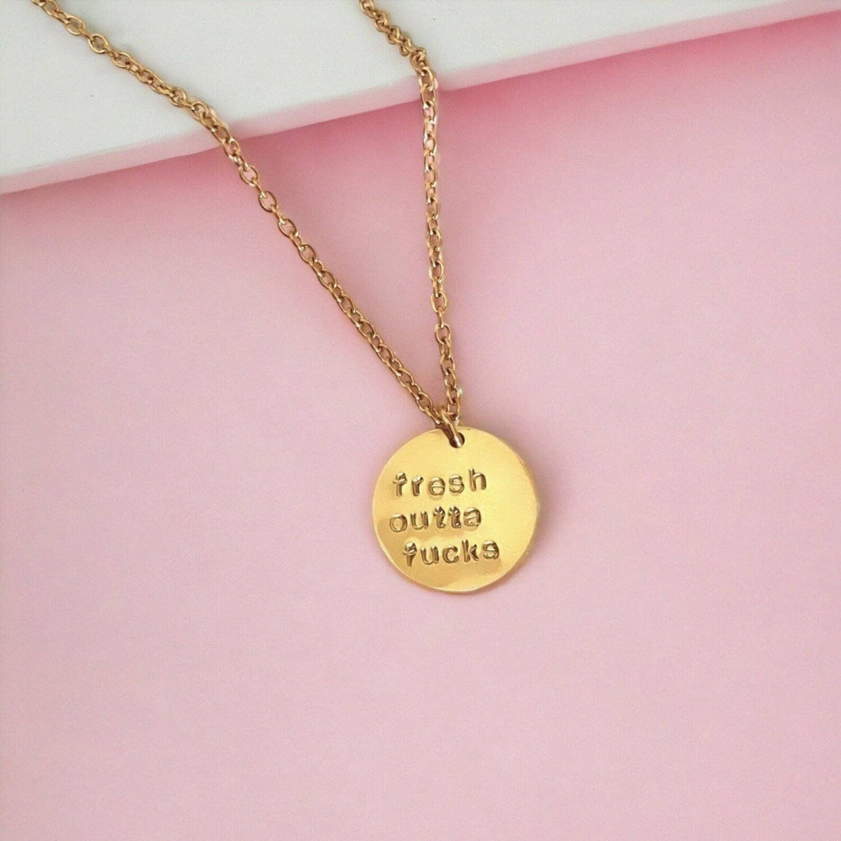 Rudies and Co Fresh Outta F**ks Disc Necklace
