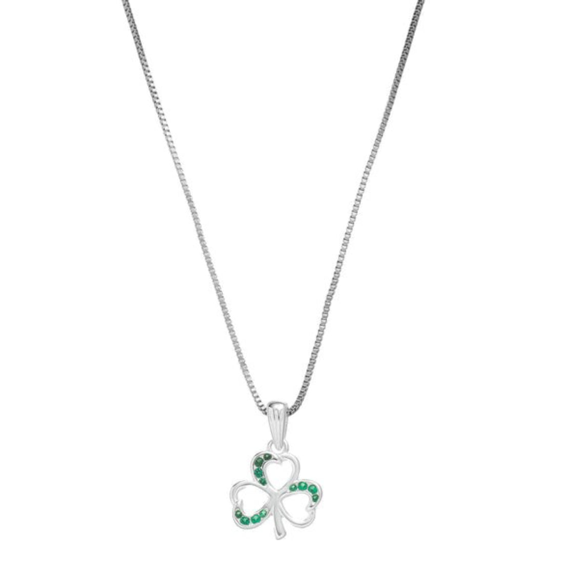 Gra Collection Shamrock with Stones Necklace