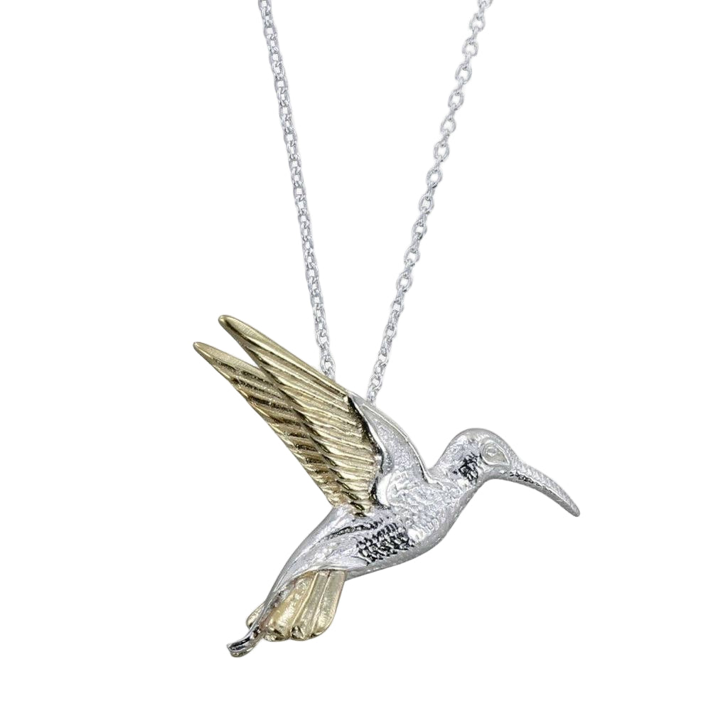 Reeves Silver and Gold Hummingbird Necklace