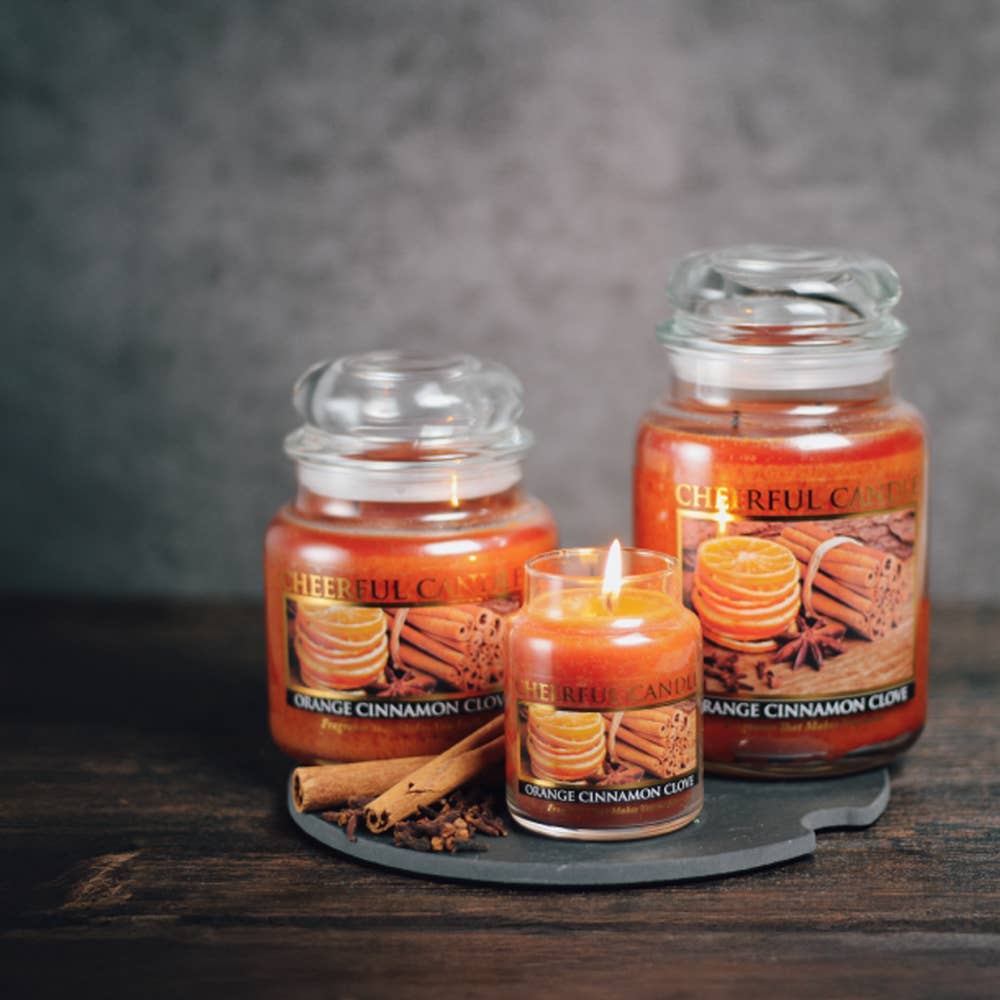 Cheerful Candle Orange Cinnamon Clove Jar Candle