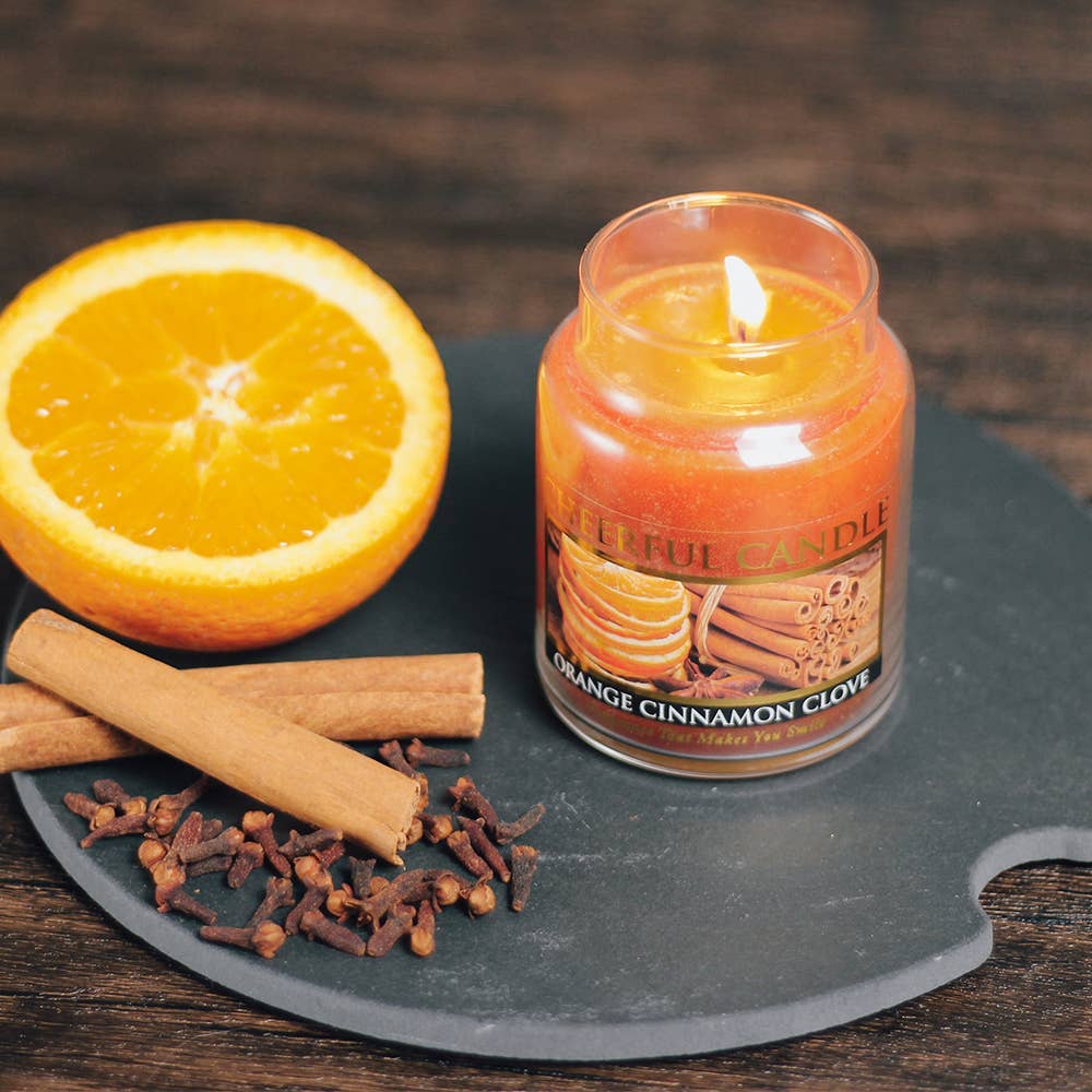 Cheerful Candle Orange Cinnamon Clove Jar Candle