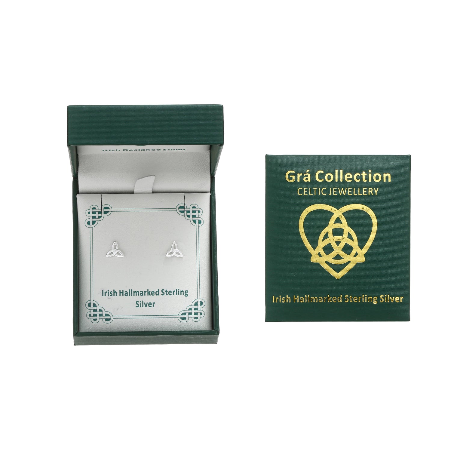 Gra Collection Plain Trinity Earrings