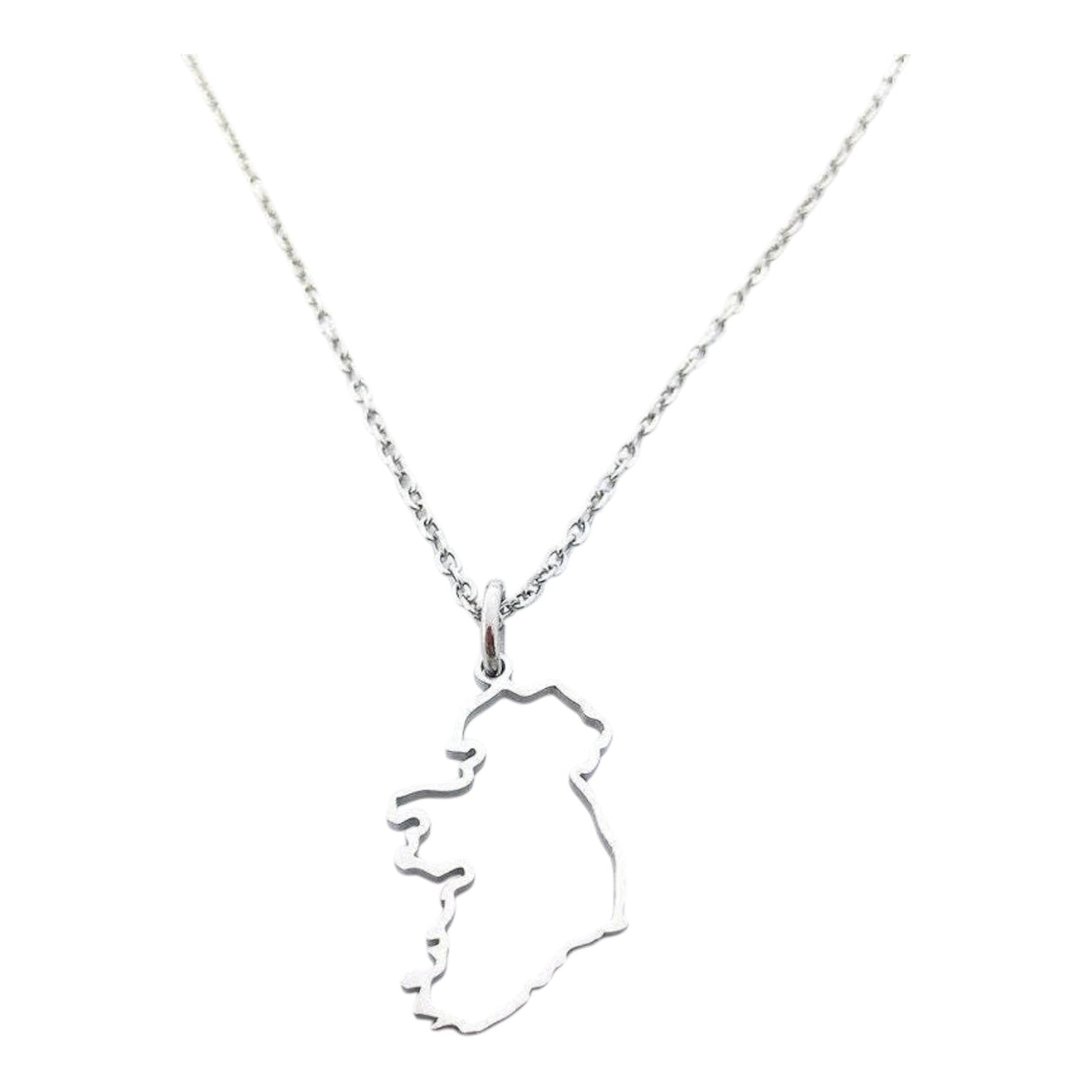 CastleKnock Designs Ireland Map Silver Transparent Necklace