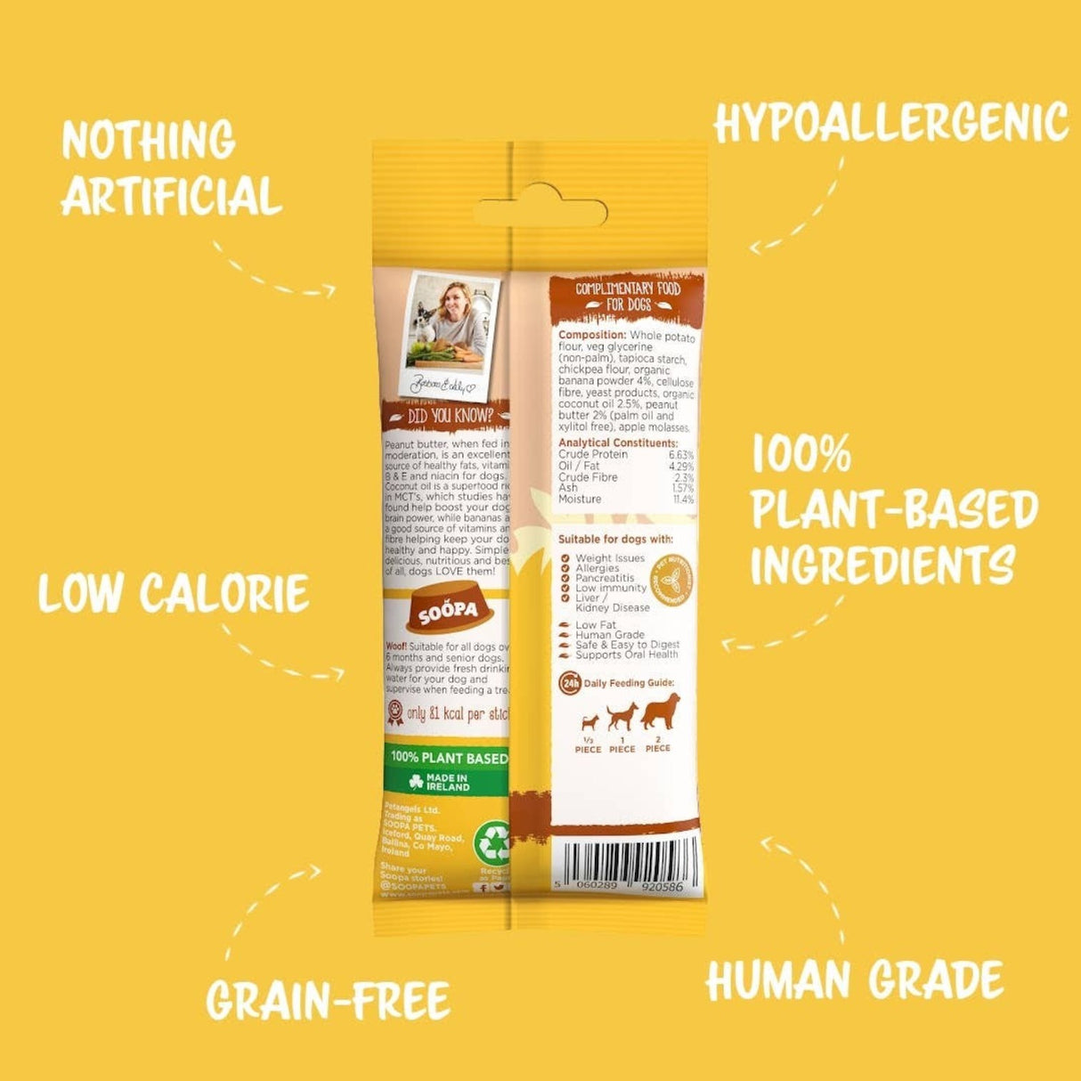 Soopa Banana & Peanut Butter Dog Dental Sticks