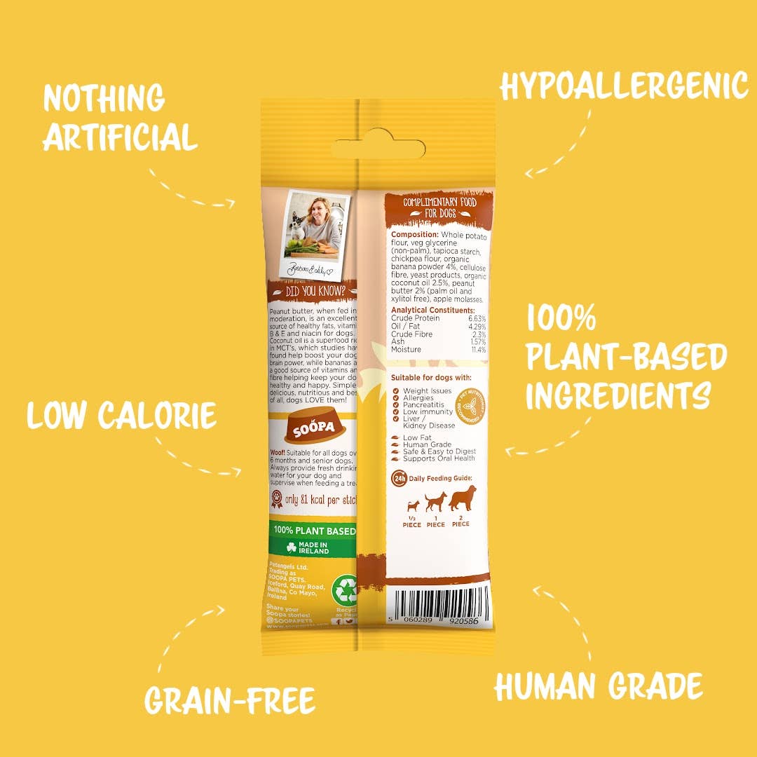 Banana & Peanut Butter Dog Dental Sticks