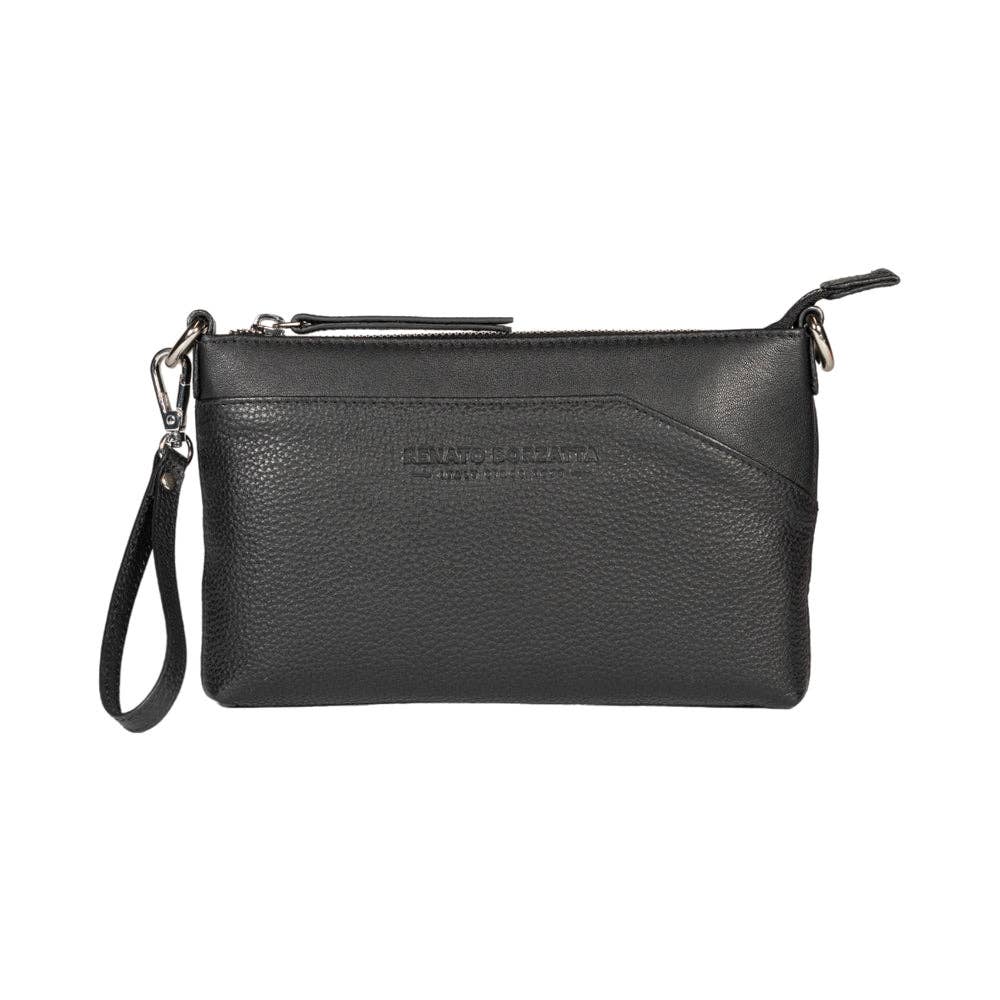 RB Italy Full Grain Leather Crossbody Bag - Black
