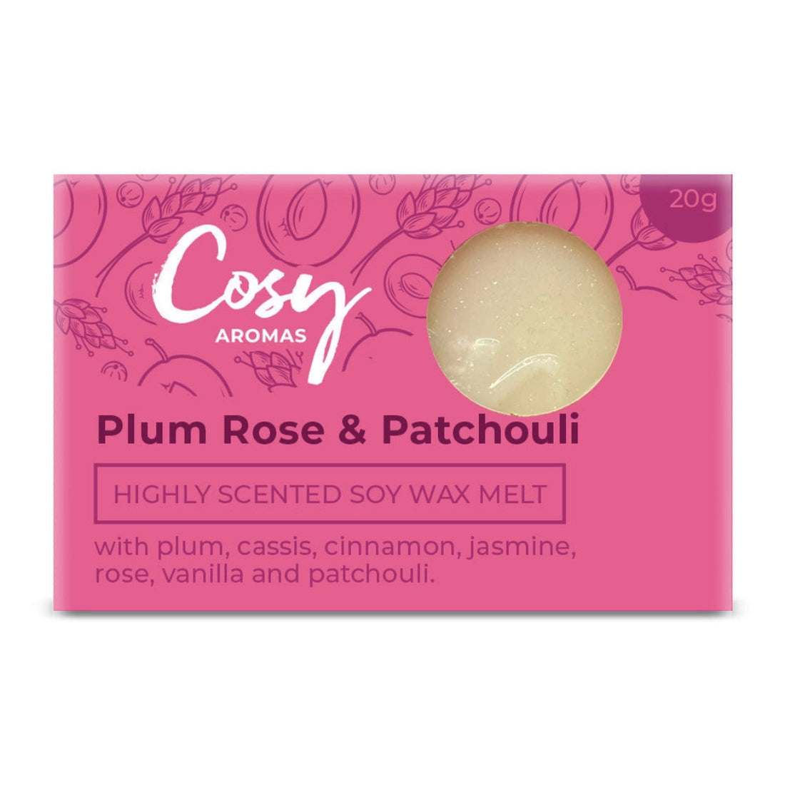 Cosy Aromas Plum Rose & Patchouli Wax Melt