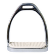 Connemara Country Waldhausen Economy stainless steel stirrup with white rubber tread insert for equestrian use