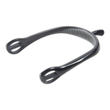 Connemara Country Waldhausen Gentle Contact black plastic horse riding spurs with anti-slip grip and rounded neck