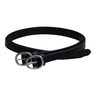 Connemara Country black stitched leather spur straps with oval stainless steel buckles for equestrian use