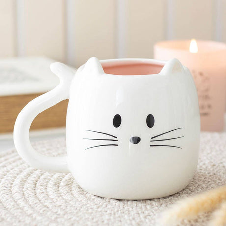 Something Different White Cat Shaped Mug