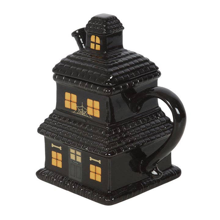 SD Black Haunted House Lidded Mug
