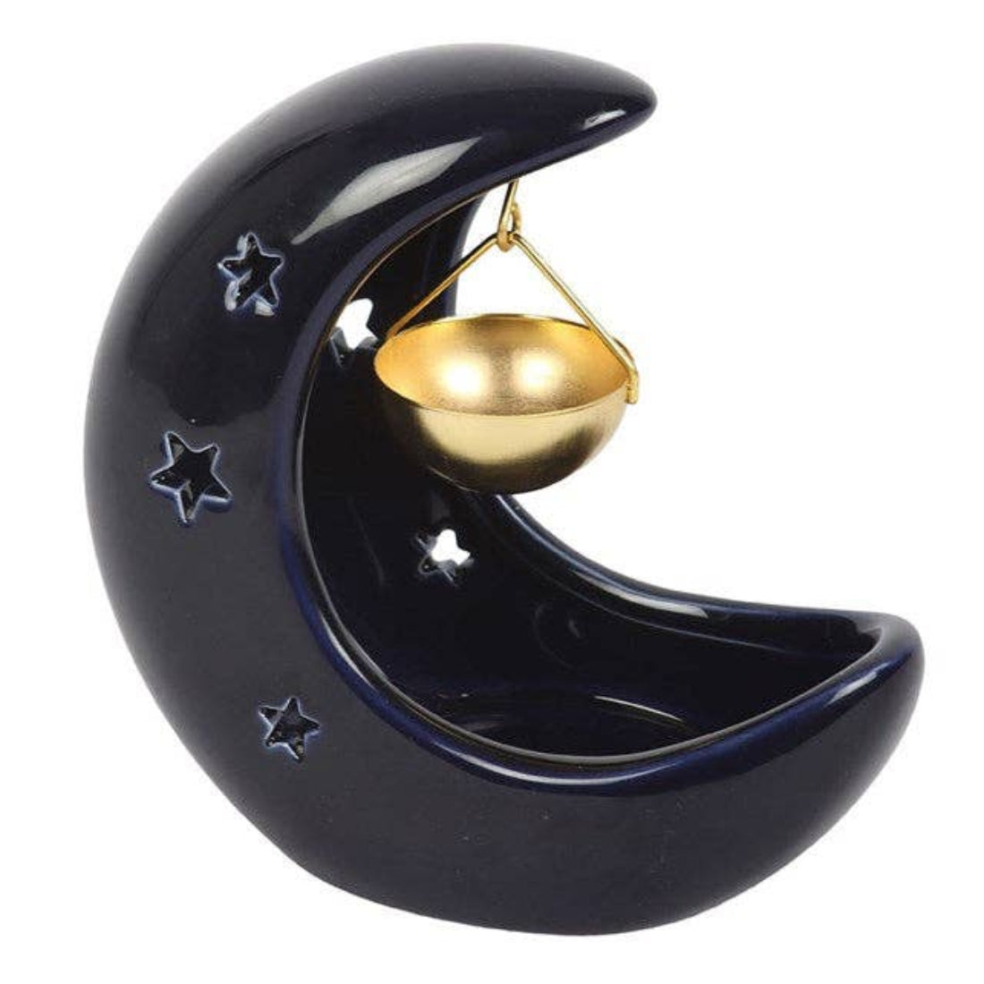 Something Different Blue Crescent Moon Hanging Oil Burner