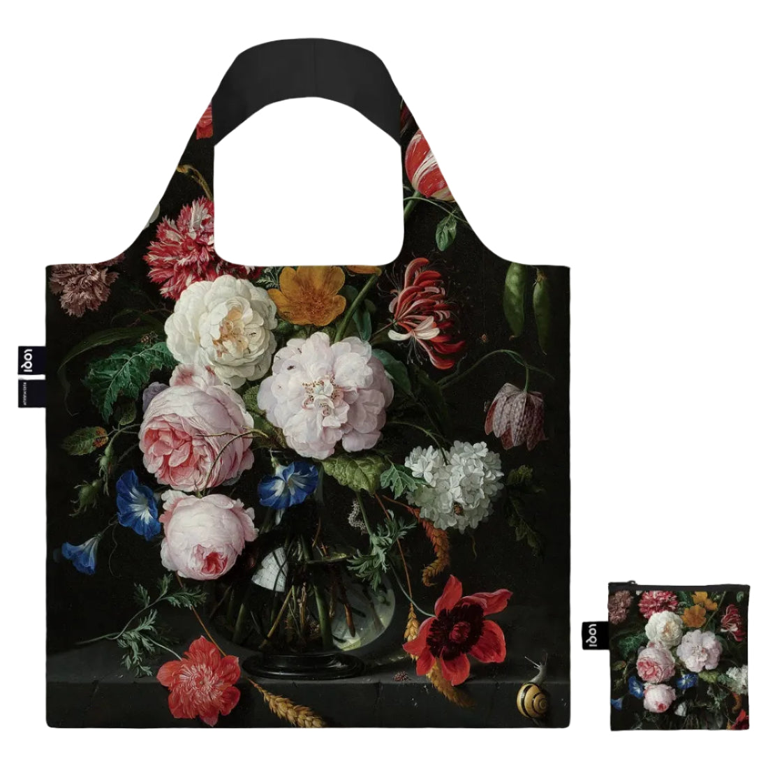 LOQI Still Life with Flowers Recycled Bag
