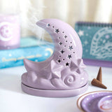 Something Different Purple Pastel Skies Moon Incense Cone Holder