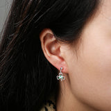 Celtic Ore Shamrock & 3 CZ Green Earrings