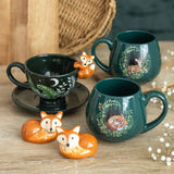 SD Green Sleeping Fox Rounded Mug
