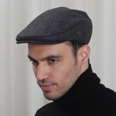 Boru Tweed Tweed Cap Grey Herringbone