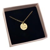 Rudies and Co Engraved Mini Disc Necklace