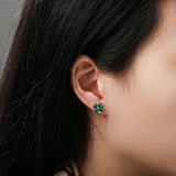 Celtic Ore 4 Stone Green Clover Earrings