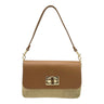 Suie Valentini Leather and Raffia Straw Mini Handbag with Chian