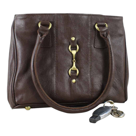 Grays 1922 Sadie Handbag with Snaffle - Brown Leather